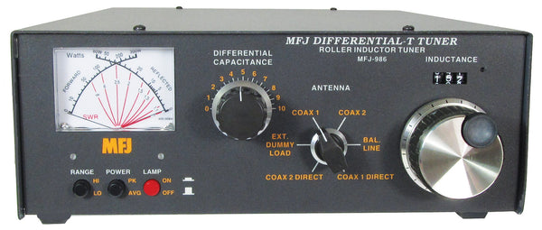 MFJ-986 (3kW ローラーインダクターチューナー） MFJ-986, ANTENNA TUNER, 3 kW, 1.8-30 MHz, ROLLER, METER, 2
