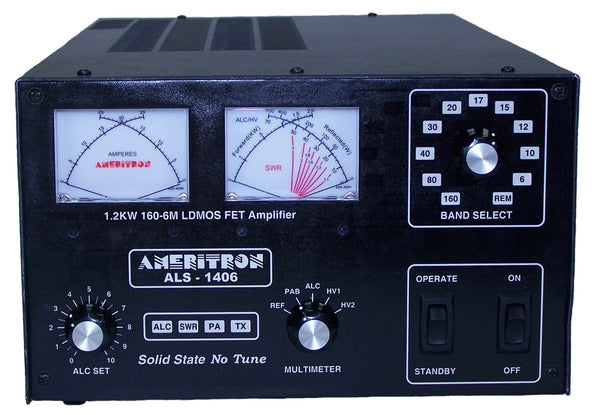 ALS-1406, AMERITRON 1200WATT, 1.5-54Mhz, LDMOS Solid State Amplifier with 220 VAC Switching Power Supply