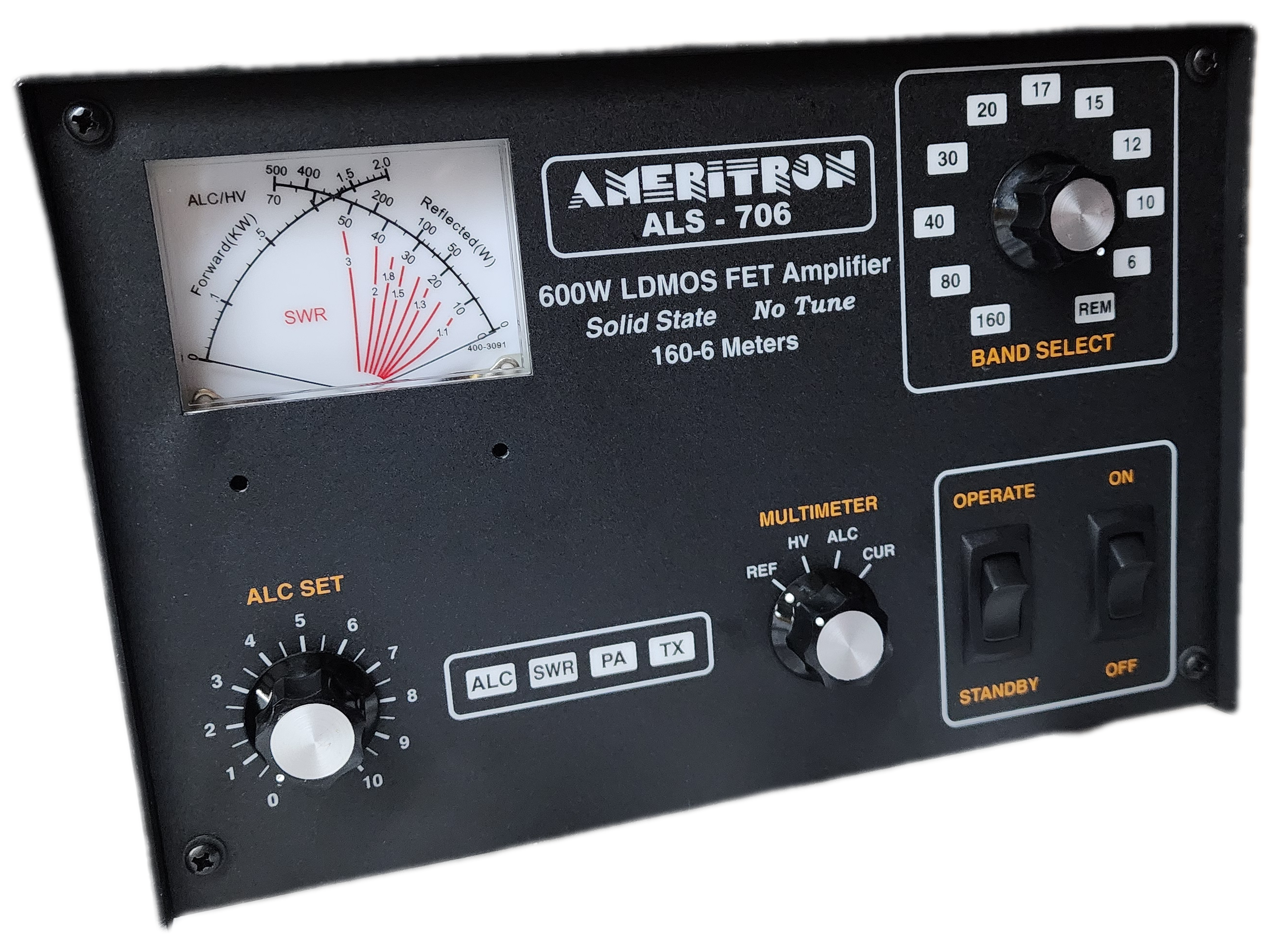 ALS-706, Ameritron 600 Watt LDMOS amplifier, 1.5-54 Mhz with Power