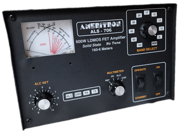 ALS-706, Ameritron 600 Watt LDMOS amplifier, 1.5-54 Mhz <br> with Power Supply