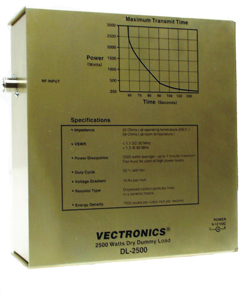 DL-2500, IT, DUMMY LOAD, 2500W, 0-150MHz, FAN COOLED | MFJ Enterprises Inc