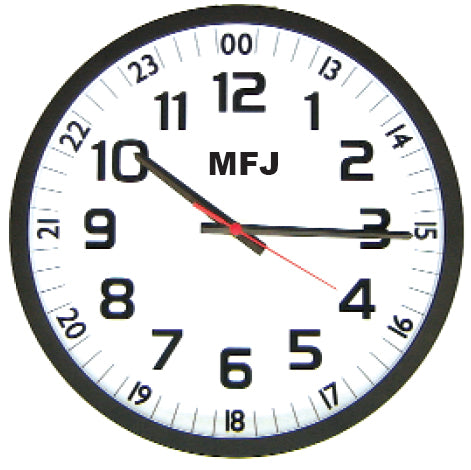 MFJ-126B, CLOCK, 24/12 HOUR, QUARTZ ANALOG WALL CLOCK | MFJ Enterprises Inc