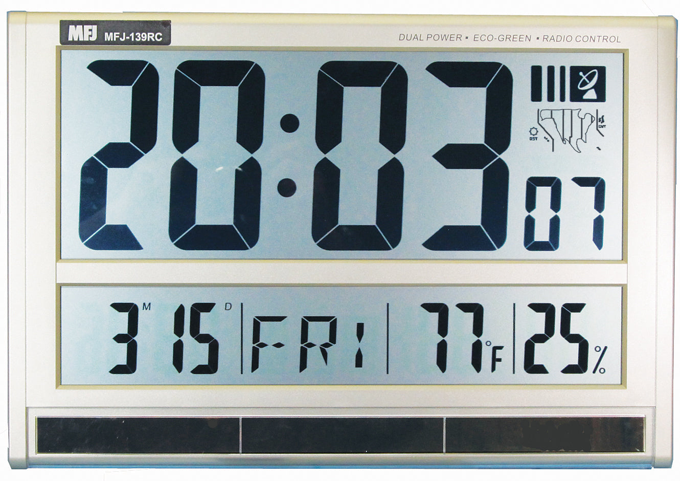 MFJ-148RC - Ham Radio Dual Time LCD Clock, Atomic W/gmt Zone, ID Timer