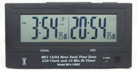 MFJ-148RC, DUAL TIME LCD CLOCK, ATOMIC W/GMT ZONE, ID TIMER