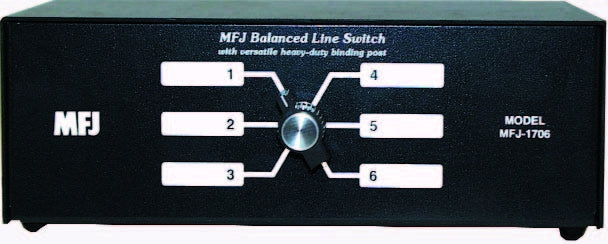 MFJ-1706, ANT SWITCH, BAL. LINE, 6 POS, BINDING POST | MFJ