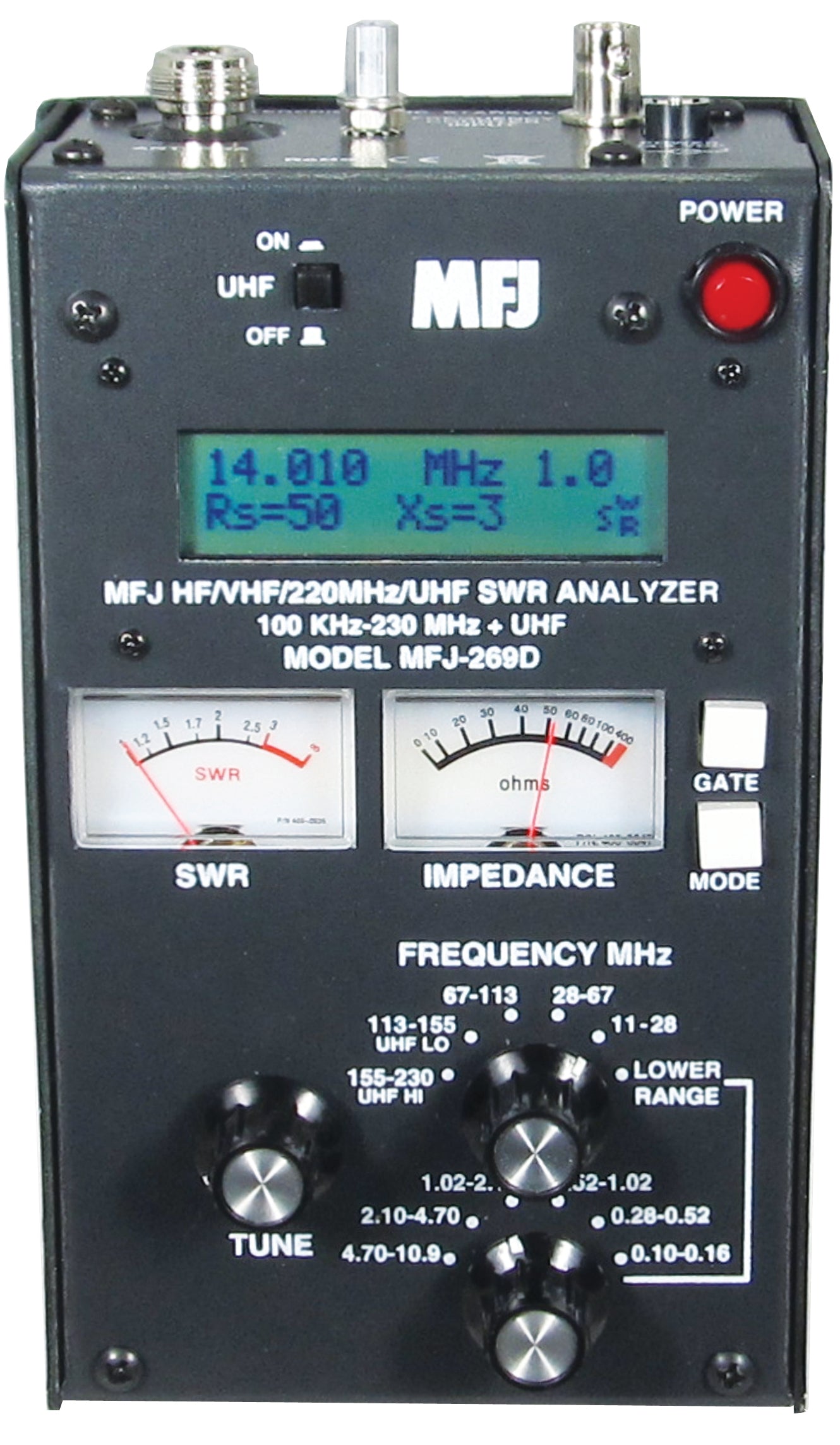 N-M変換コネクタ動作確認 MFJ-269C pro 1.8 ～ 470MHz SWR アナライザ