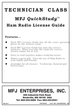 MFJ-3211, QUICK STUDY GUIDE, TECHNICIAN