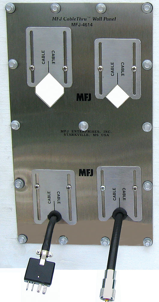 MFJ-4614, 4-HOLE ADAPTIVE CABLE WALL PLATE