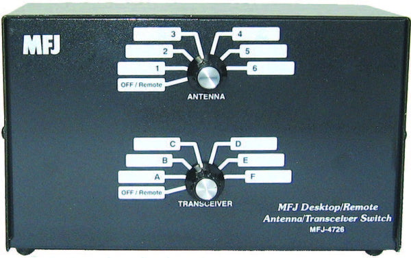 MFJ-4726, ANT/XCVR DESK/REMOTE SWITCH, 6 POS, 1.8-150 MHz
