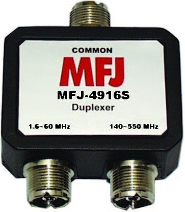 MFJ-4916S, DUPLEXER, HF-60 MHz/140-470 MHz, SO-239 | MFJ