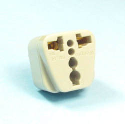 MFJ-7782, ADAPTOR, AC PLUG,EU/US 2-PRONG TO NEMA 6-15P,WHITE