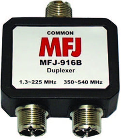MFJ-916B, 1.8-225, 350-540 MHz DUPLEXER, ALL SO-239