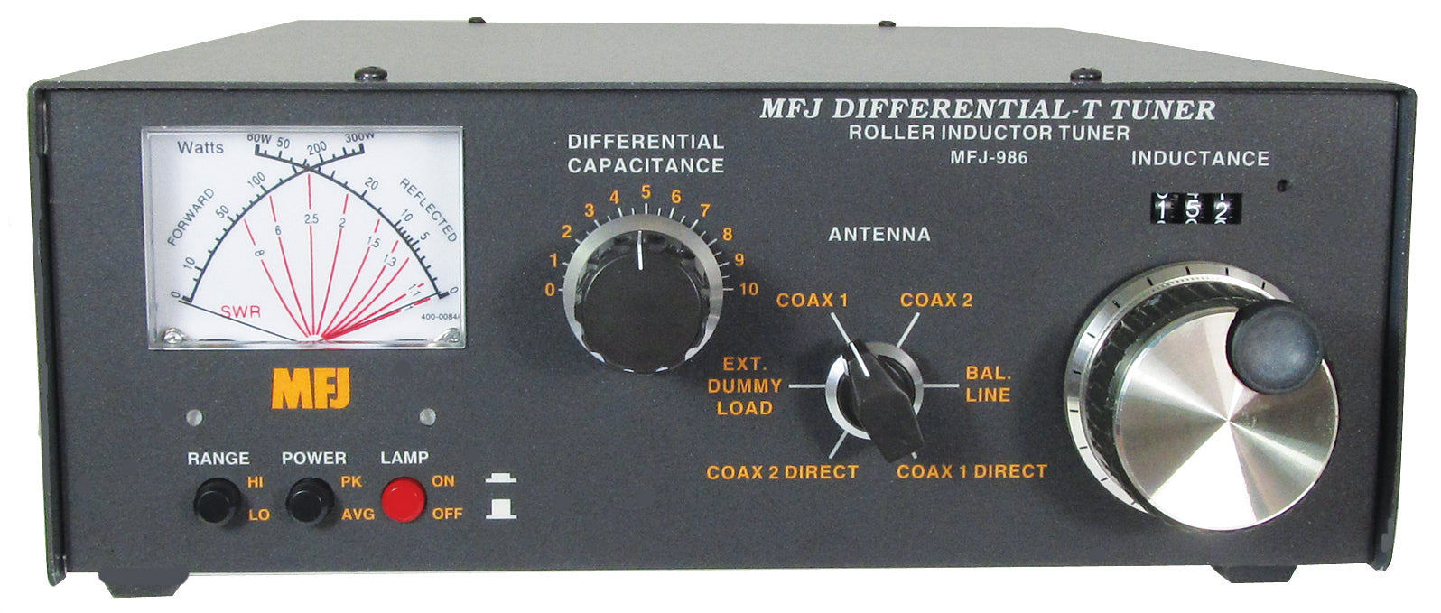 MFJ-986, ANTENNA TUNER, 3 kW, 1.8-30 MHz, ROLLER, METER, 2